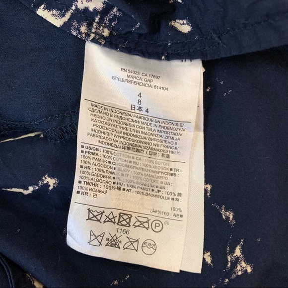 ✨5 FOR $25✨ GAP Navy Blue Twist Back Marble Print Shift Dress - Picture 10 of 12